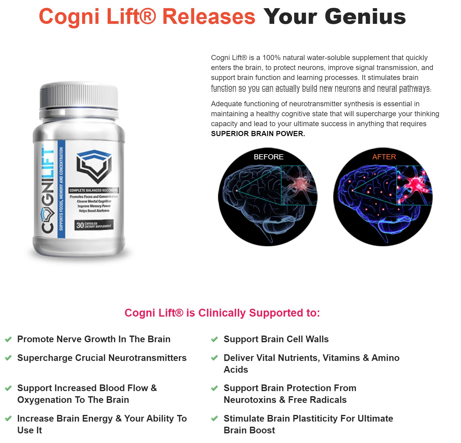 Cognilift Advanced Brain Support Formula USA benefits