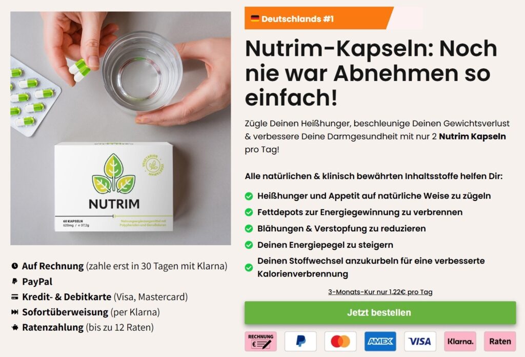 Nutrim Kapseln Stiftung Warentest Nutrim Bewertungen [2025] & Preis zum Verkauf in DE, AT & CH